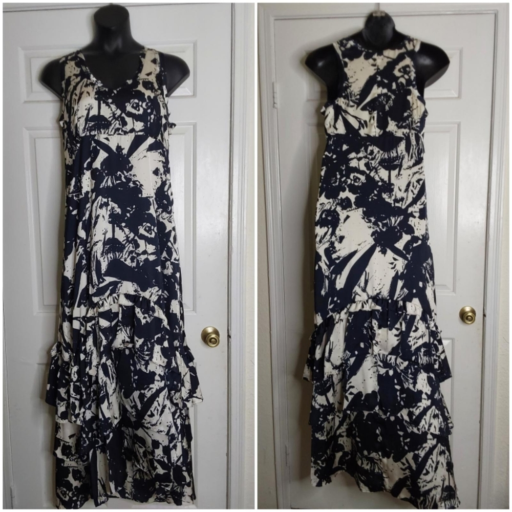 Banana Republic Multitiered Ruffle Maxi Dress, Size 14